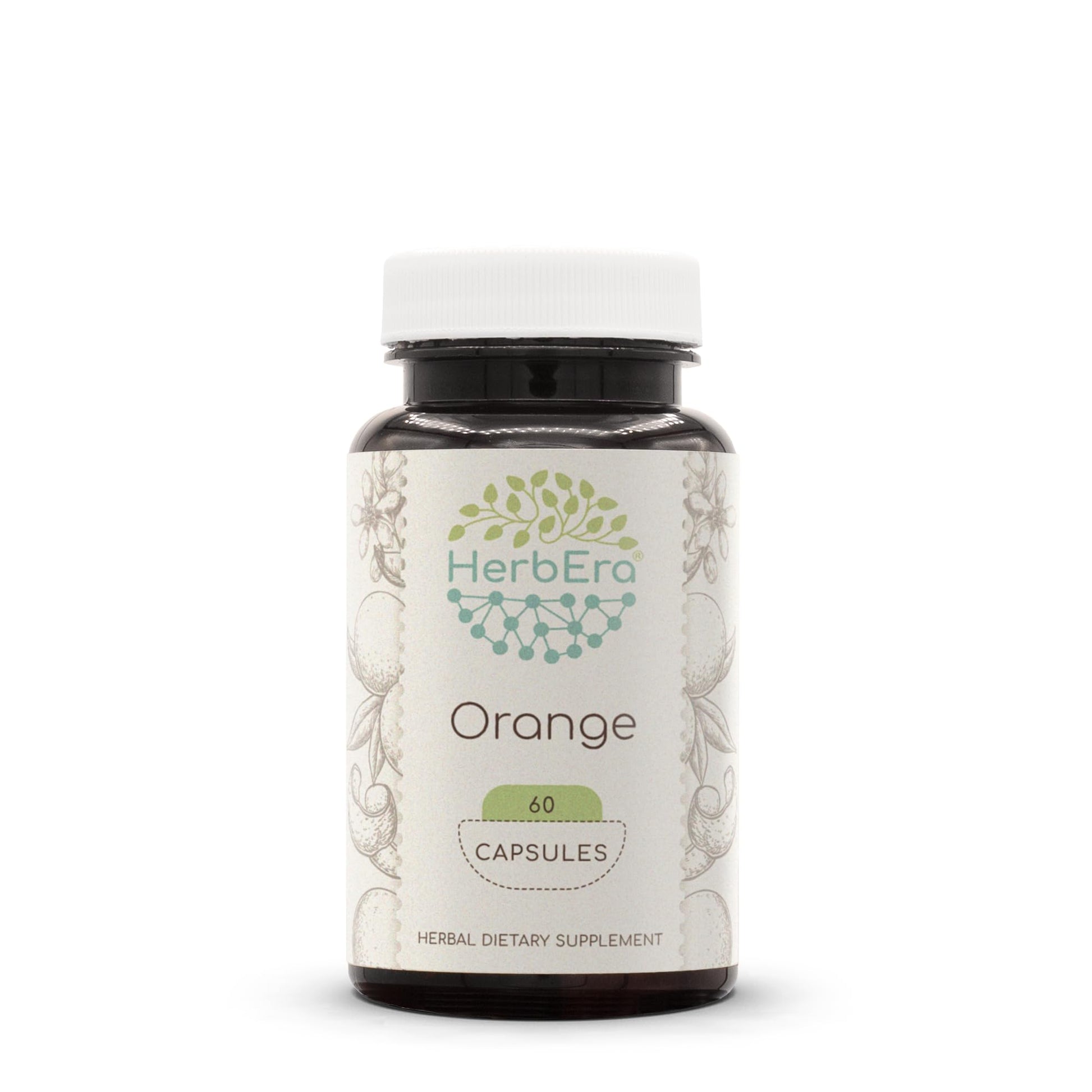 HerbEra Orange (Citrus Sinensis) Dried Peel Capsules 60 Count