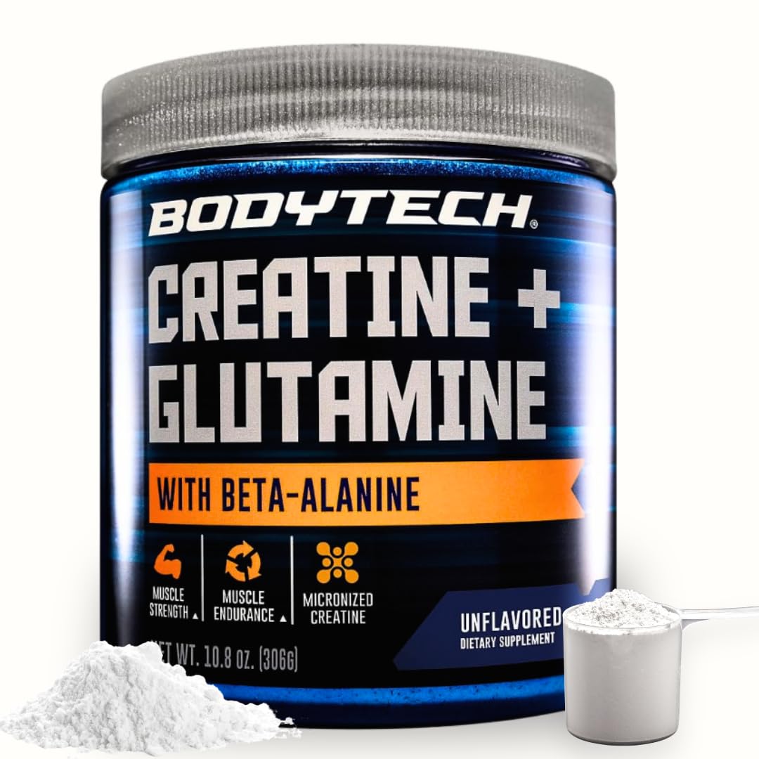 BodyTech Creatine + Glutamine with Beta Alanine Powder, 30 Servings
