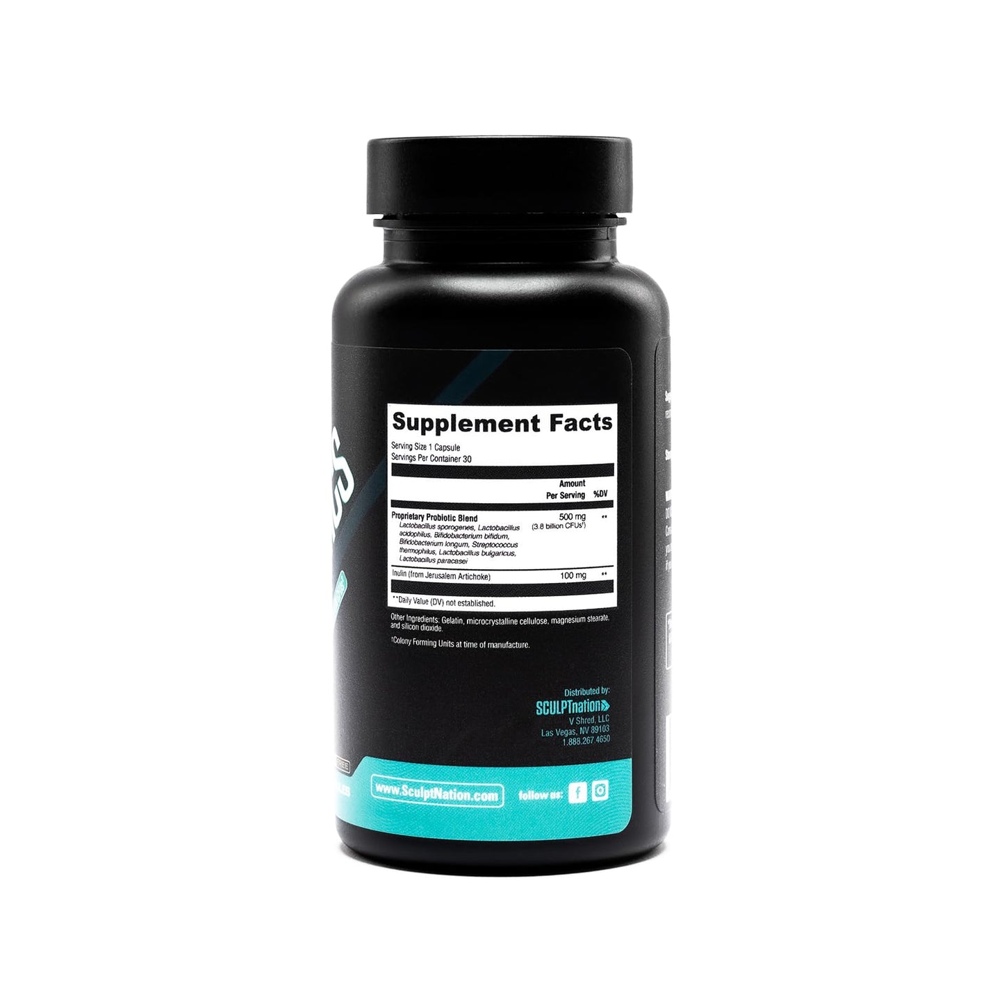 Sculpt Nation Premium Probiotics Digestive & Gut Health Support Capsules 30