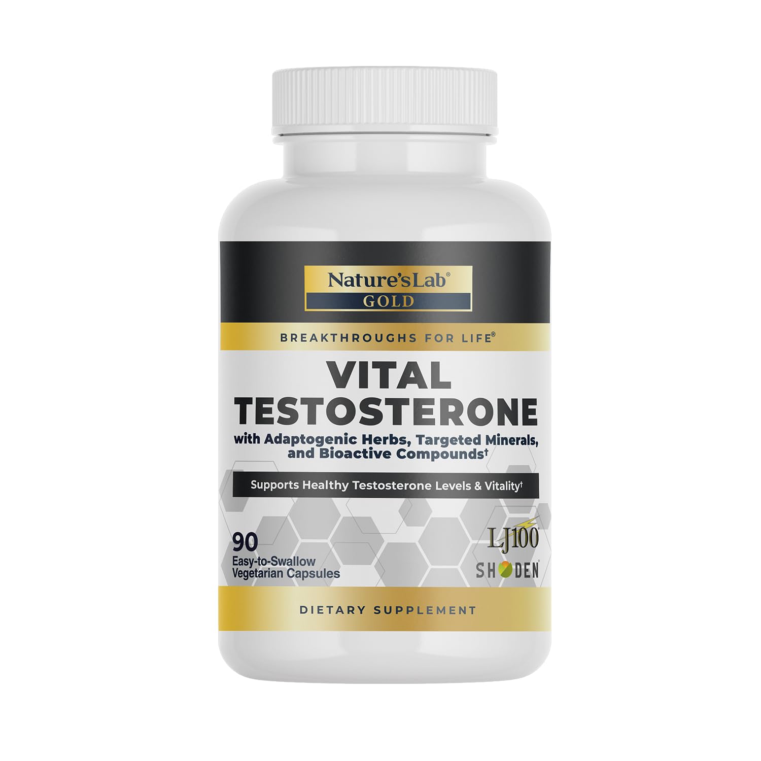 Nature's Lab Gold Vital Testosterone with Adaptogenic Herbs, Targeted Minerals and Bioactive Compounds, 90 Capsules