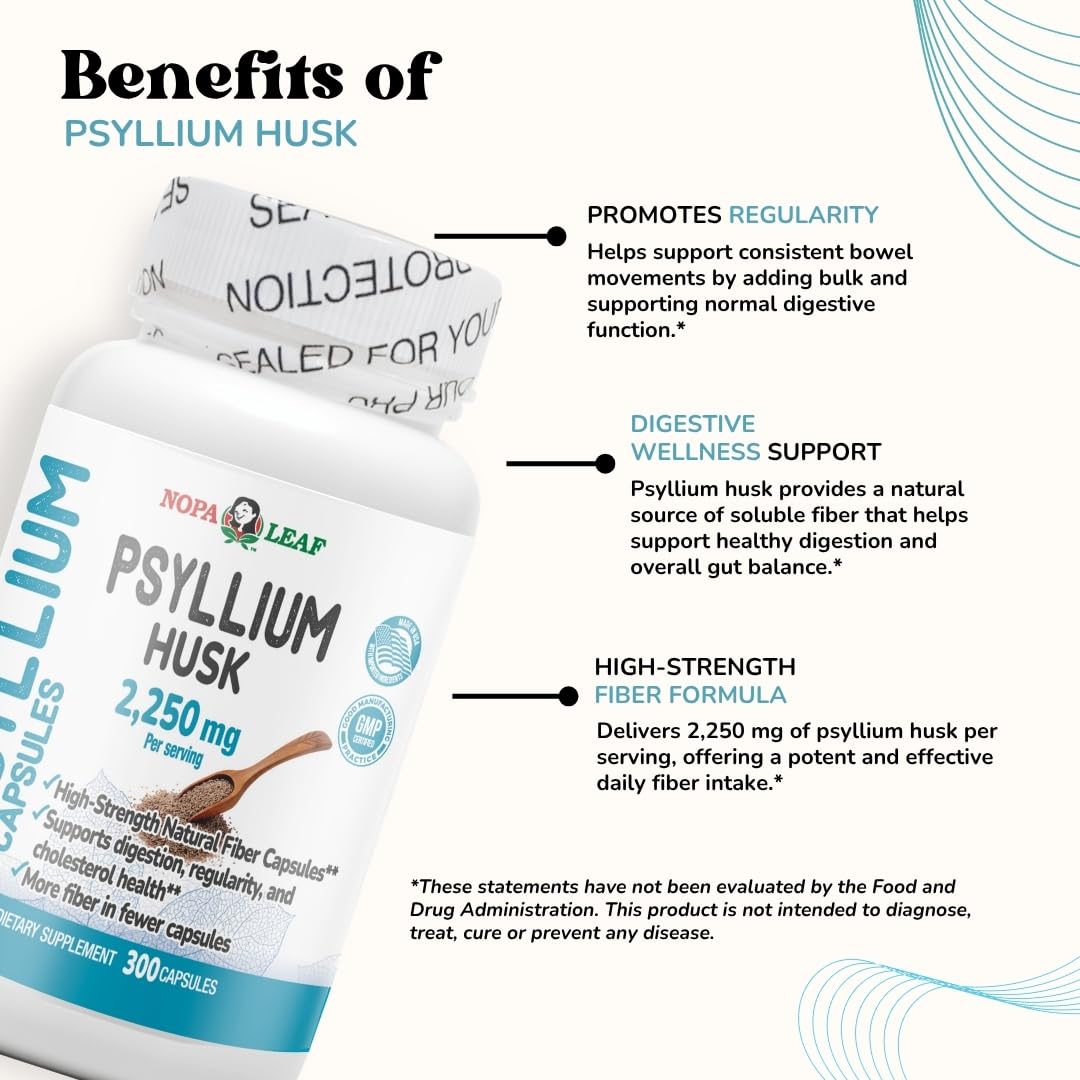 Nopalina NOPA Leaf Psyllium Husk Capsules 300