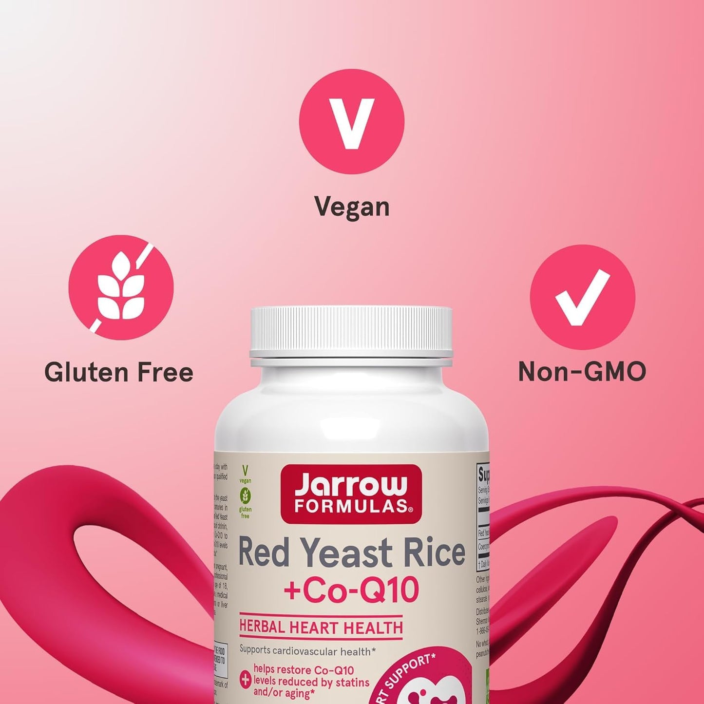 Jarrow Formulas Red Yeast Rice 1200 mg & CoQ10 100 mg Capsules 240
