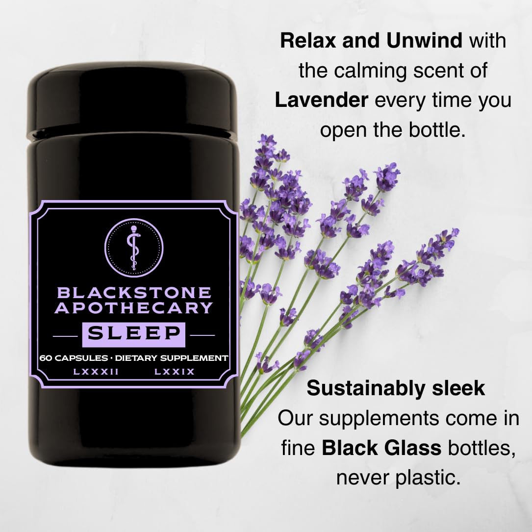 Blackstone Apothecary Sleep Supplement with Magnesium Glycinate, L-Theanine, GABA, Active B6 (P5P), Zinc Glycinate Capsules 60