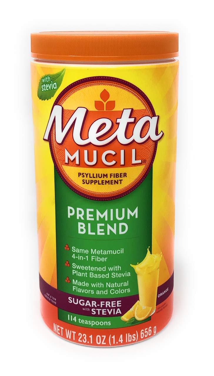 Metamucil Premium Blend Sugar Free Psyllium Husk Fiber Powder Supplement, 23.1 oz