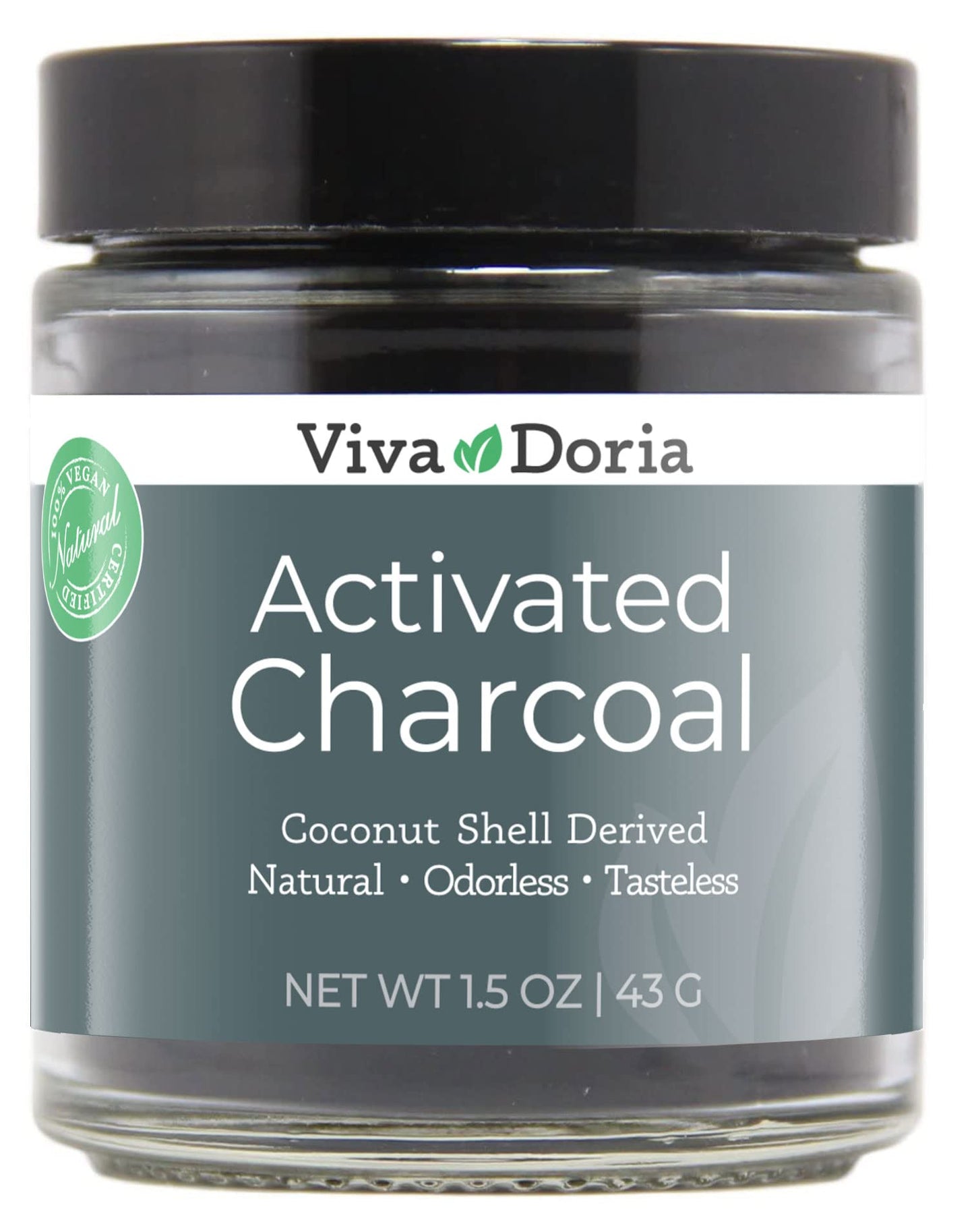 Viva Doria Virgin Activated Charcoal Powder 1.5 Ounce