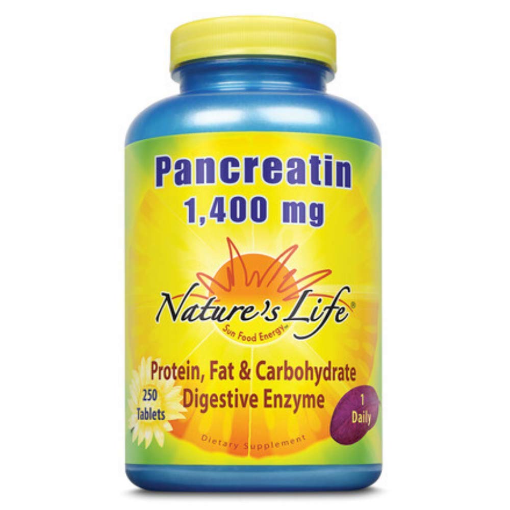 Nature's Life Pancreatin 4X Strength Tablets, 250 Tablets
