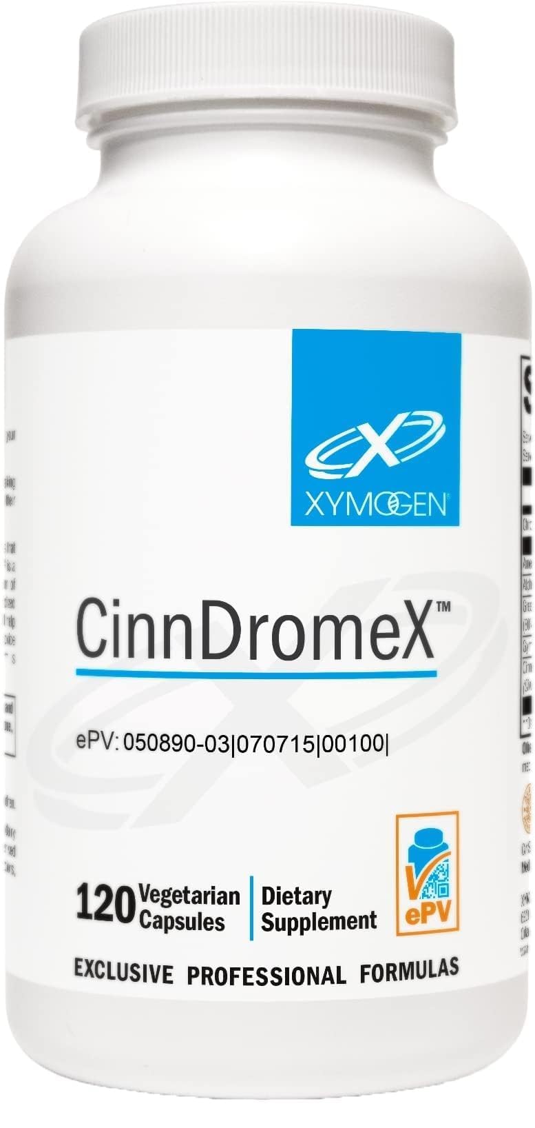 XYMOGEN CinnDromeX Cinnamon & Chromium Supplement Capsules, 120 Count