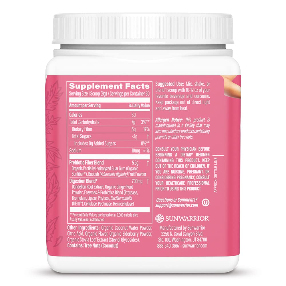 Sunwarrior Plant-Based Prebiotic Fiber Blend Powder 9.5 oz