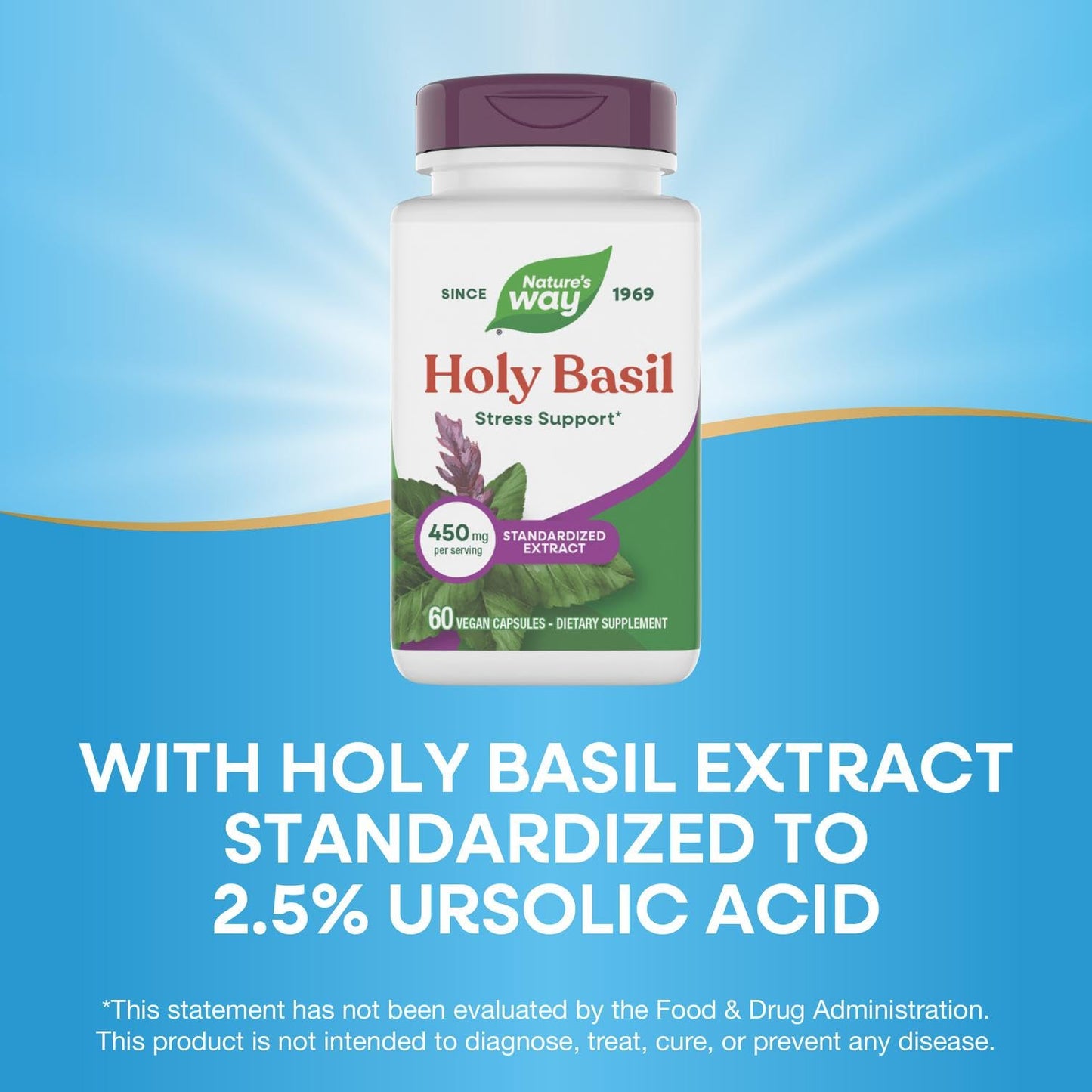 Nature's Way Holy Basil Premium Extract Capsules 60 Count