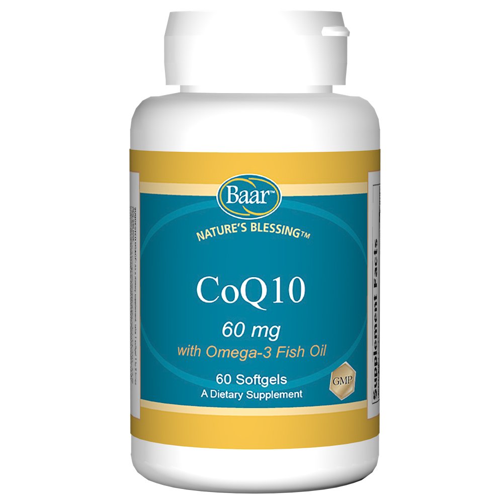 Baar Nature's Blessing CoQ10 with Omega-3 Fish Oil Caplets, 10