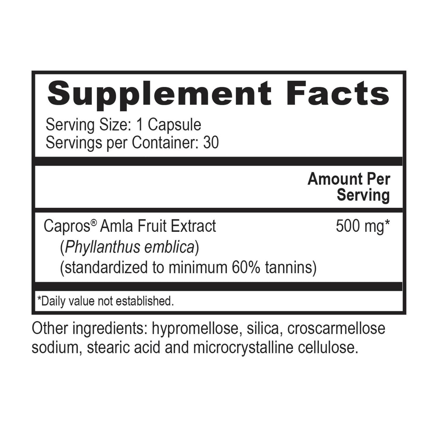 NatureCity True-Capros Amla Fruit Extract Capsules, 60 Count