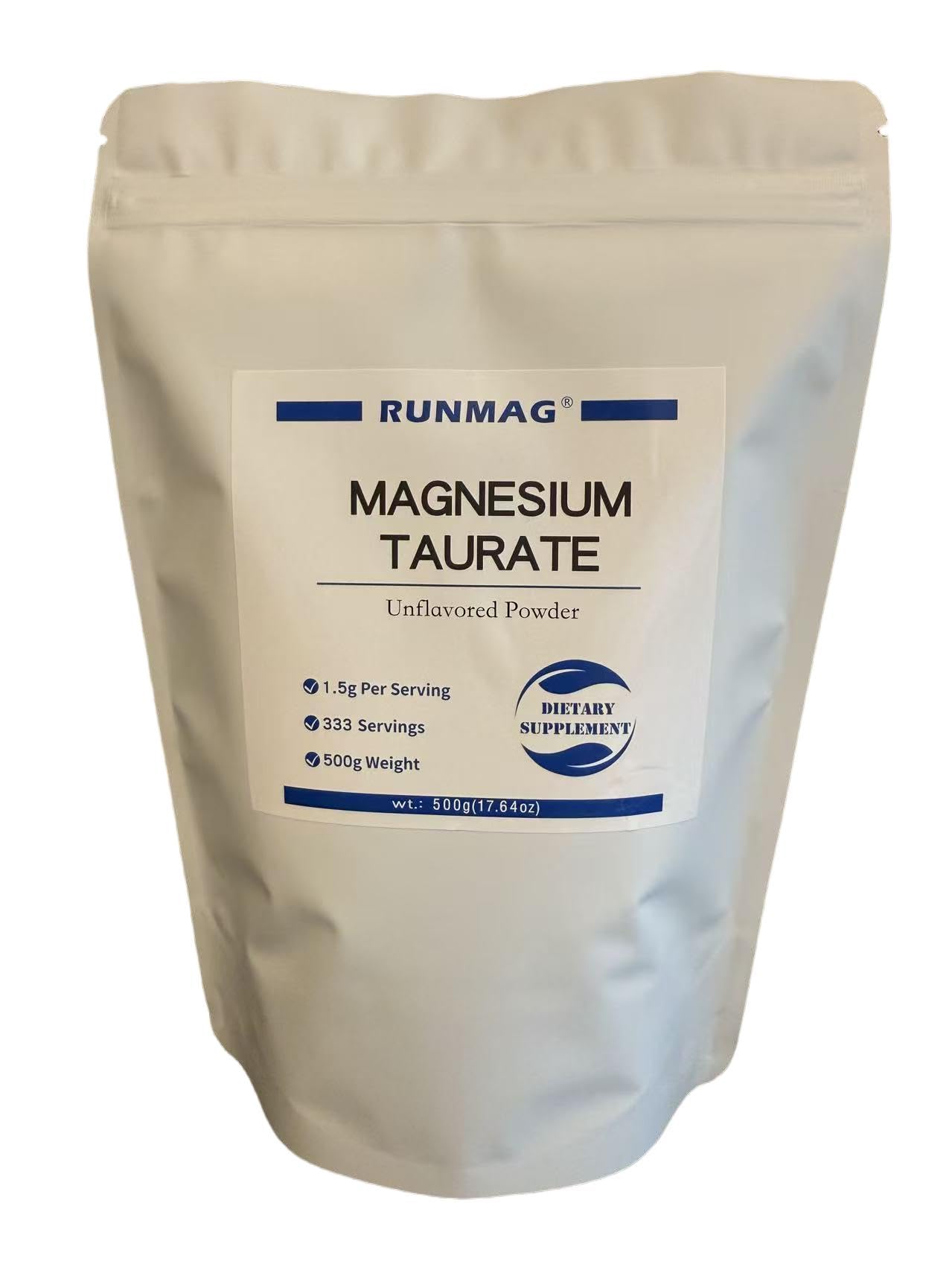 RUNMAG Magnesium Taurate Food Grade Powder 17.64 oz