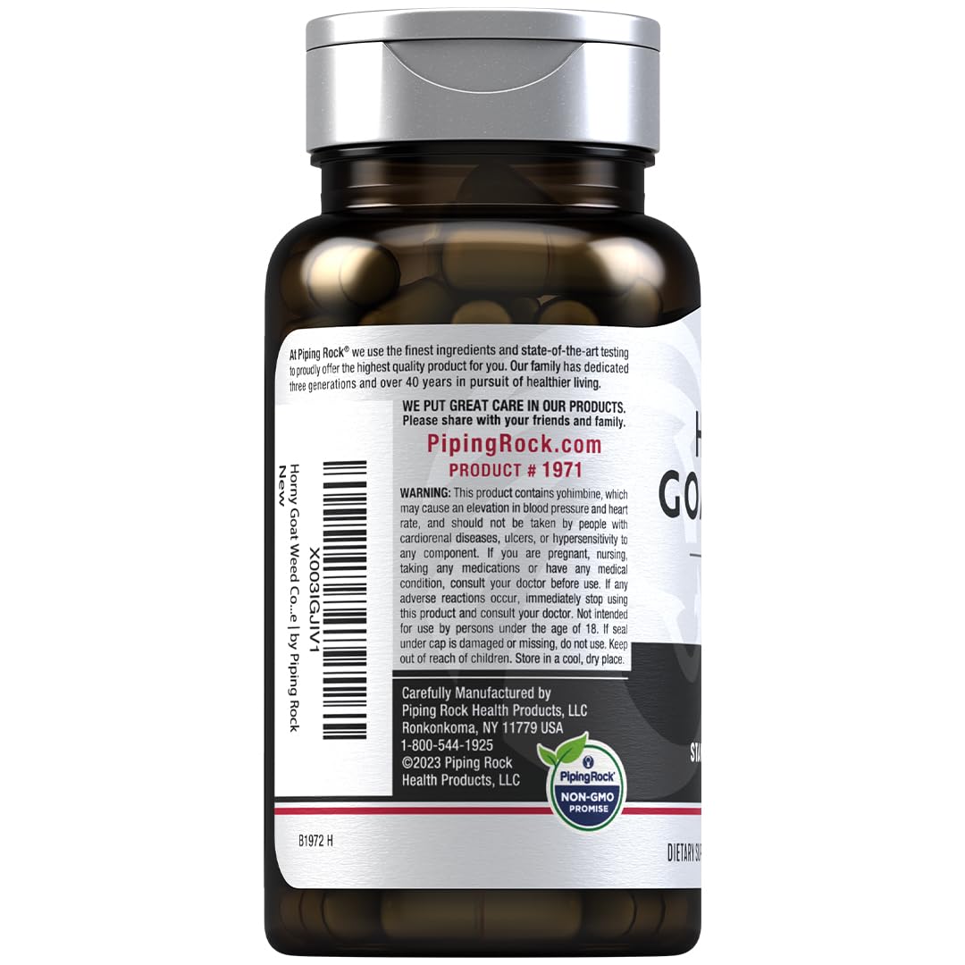 Piping Rock Horny Goat Weed for Men 100 Capsules