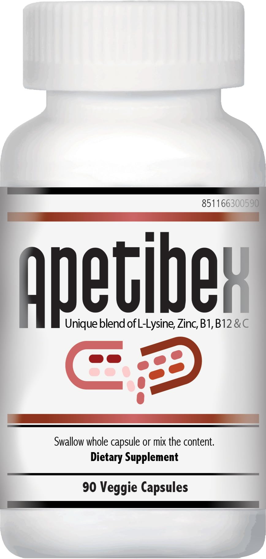 Apetibex L-Lysine HCI Capsule, 90 Veggie Capsules