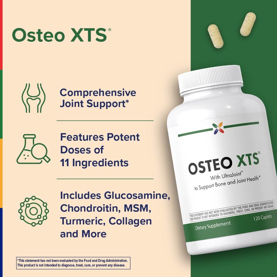 Stop Aging Now Osteo XTS Glucosamine Chondroitin MSM Plus Turmeric Supplement with Boron 120 Caplets