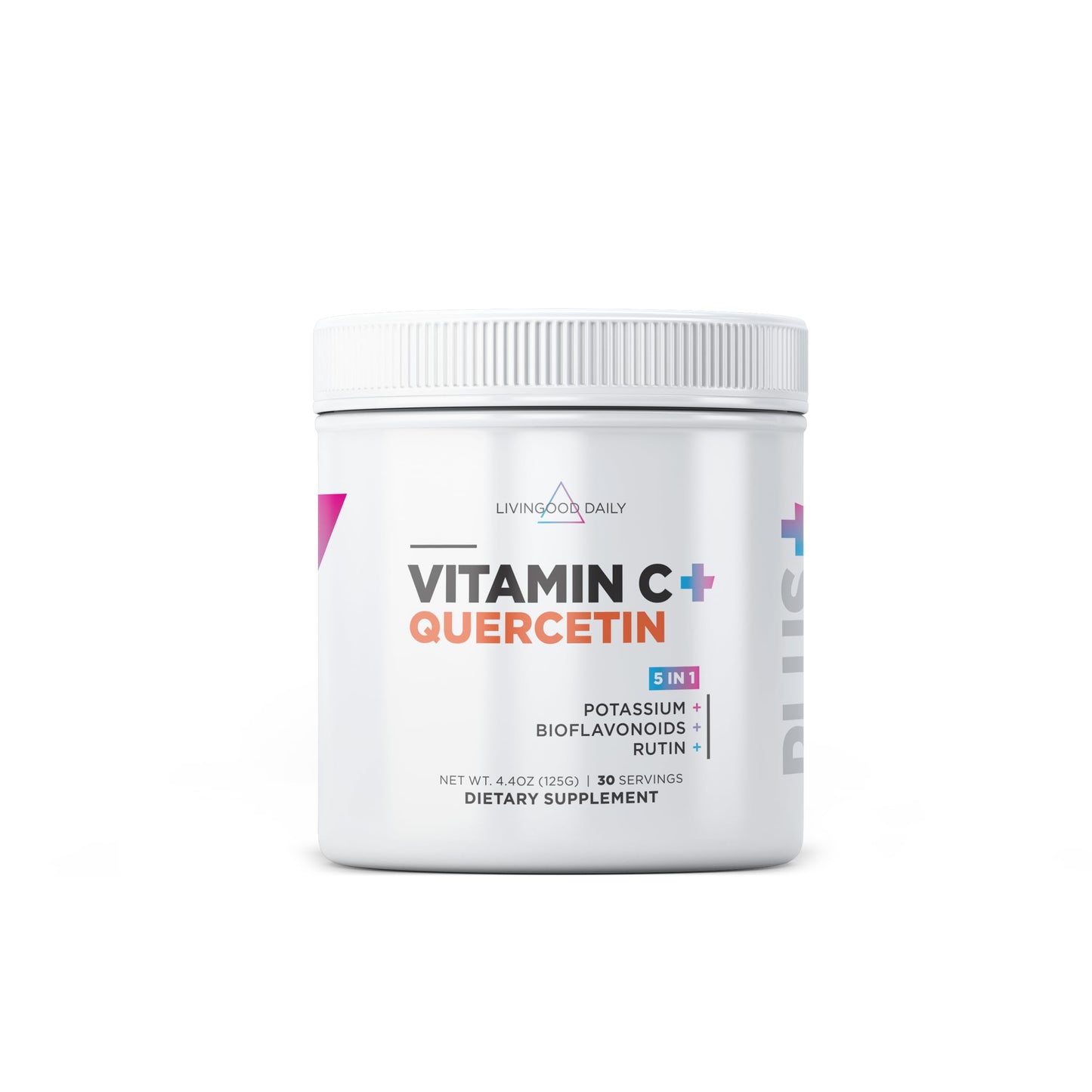 Livingood Daily High Dose Vitamin C Powder, 2,500mg Ascorbic Acid, 30 Servings, 4.37 Ounce