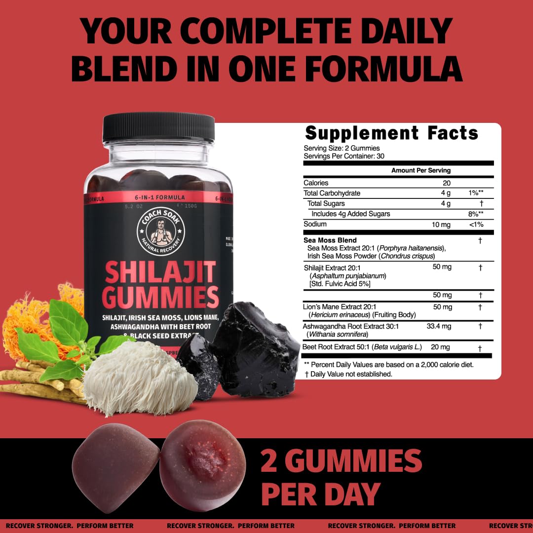 Coach Soak Shilajit Gummies, 60 Count