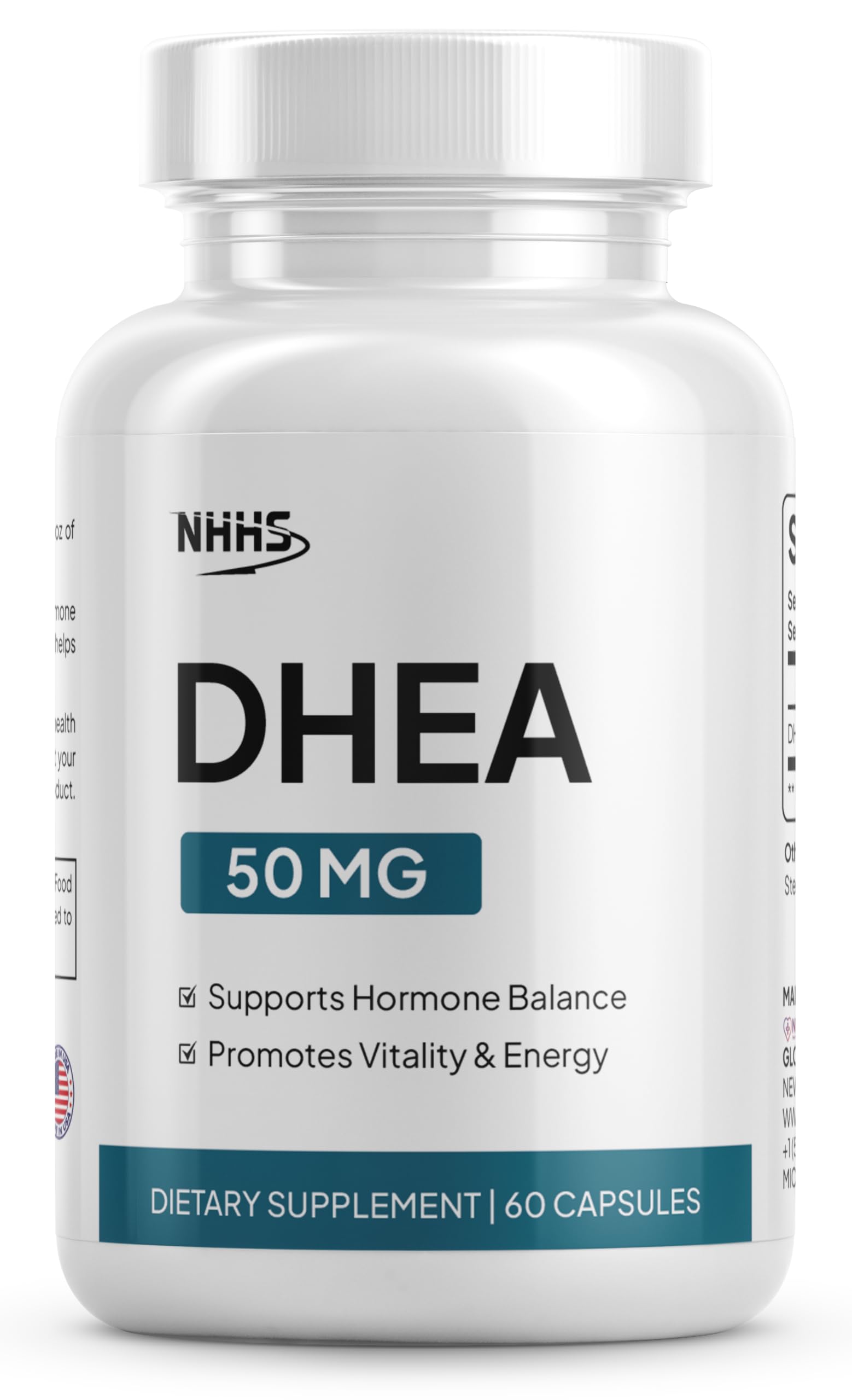NHHS DHEA 50 mg Hormone Balance & Vitality Support for Men & Women 60 Capsules