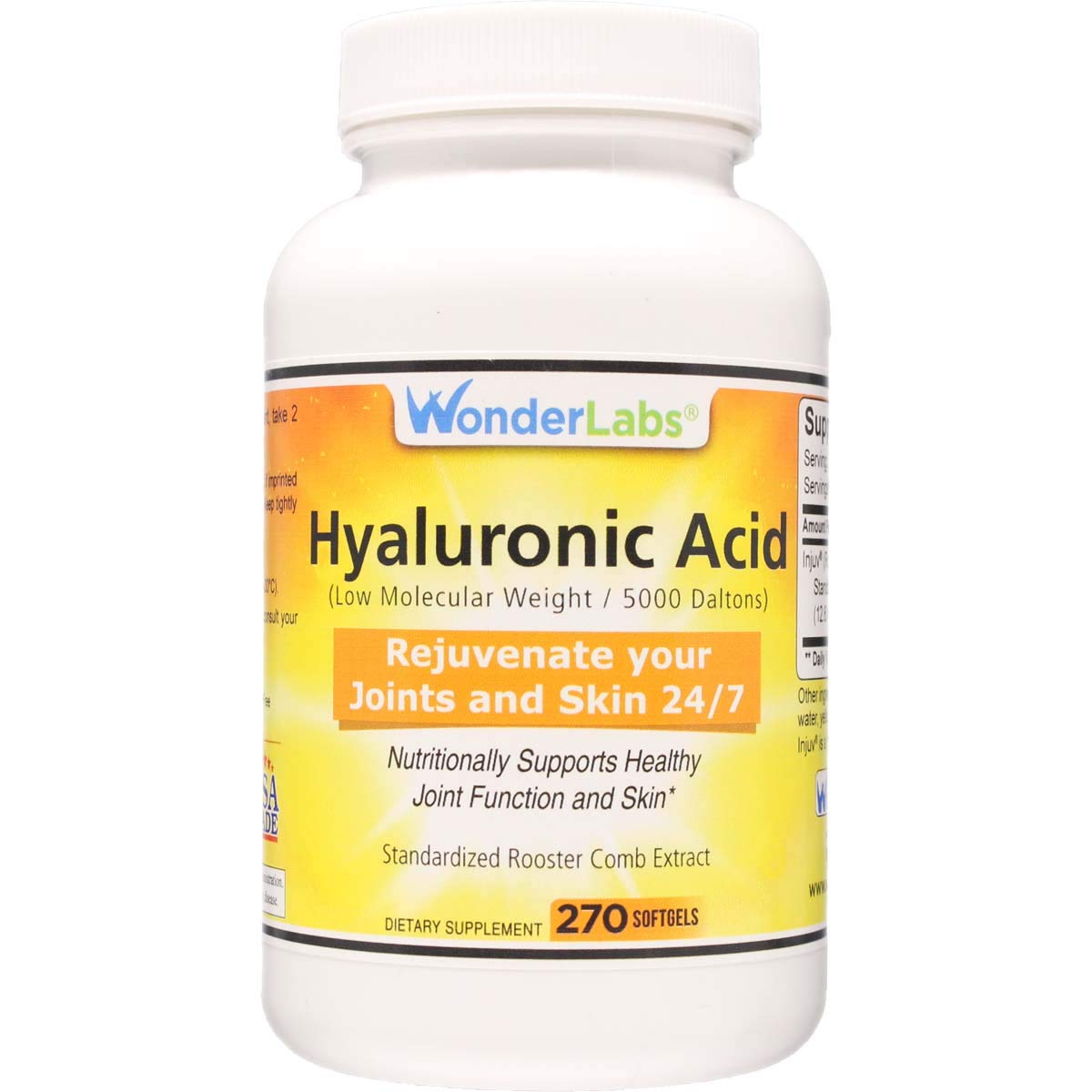 Wonder Laboratories Hyaluronic Acid 120mg Softgel, 270 Count