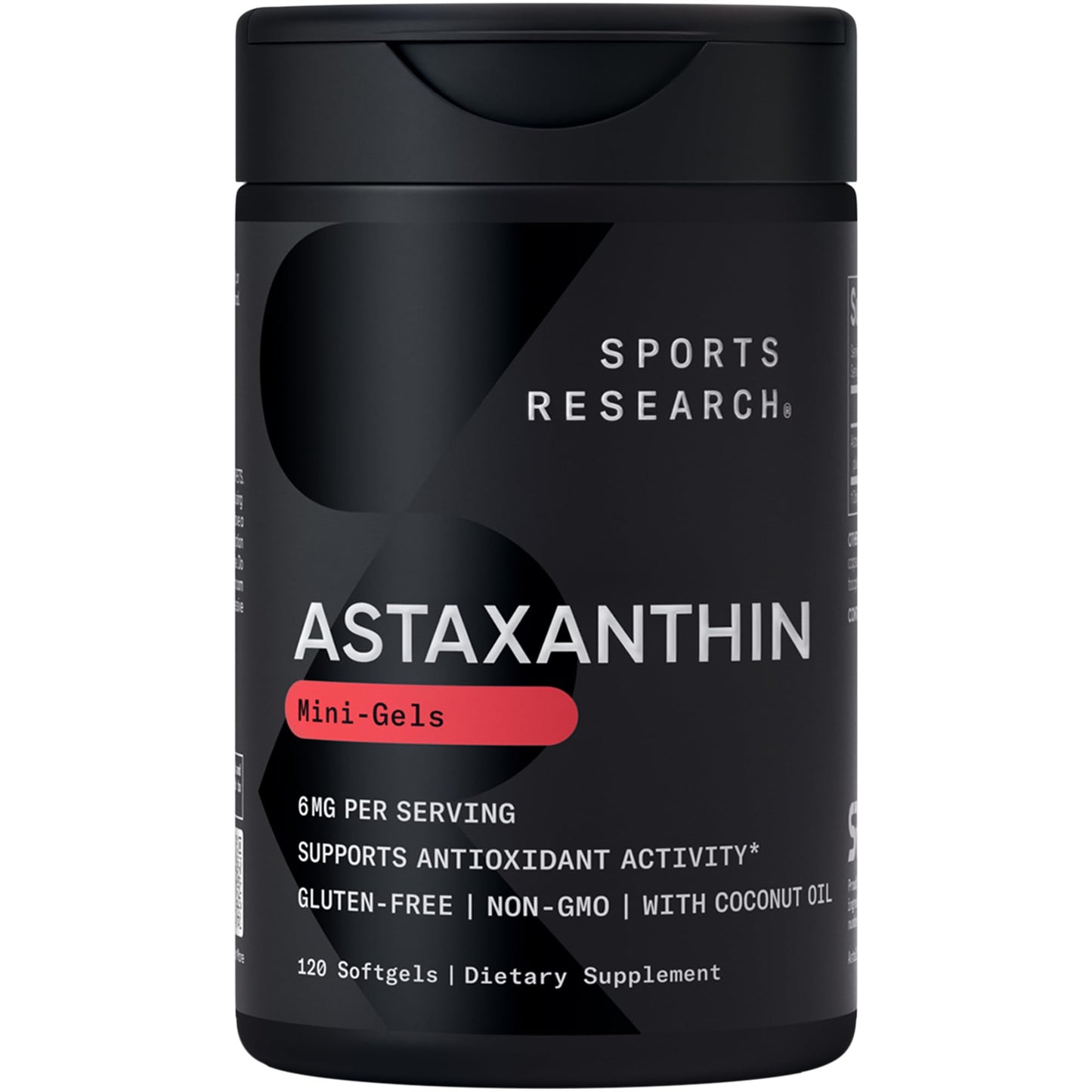 Sports Research Icelandic Astaxanthin 6mg with Coconut Oil Softgels 120 Count
