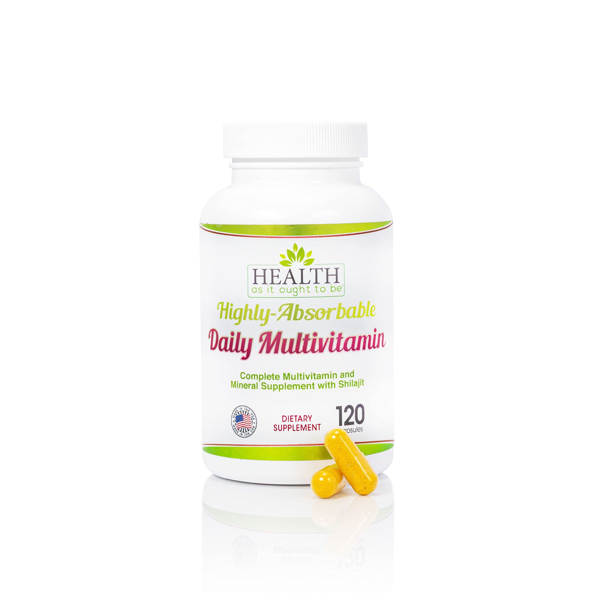 Health As It Ought To Be HAIOTB Highly-Absorbable Daily Multivitamin Capsules 120 Count