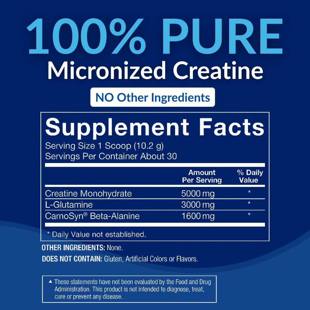 BodyTech Creatine + Glutamine with Beta Alanine Powder, 30 Servings