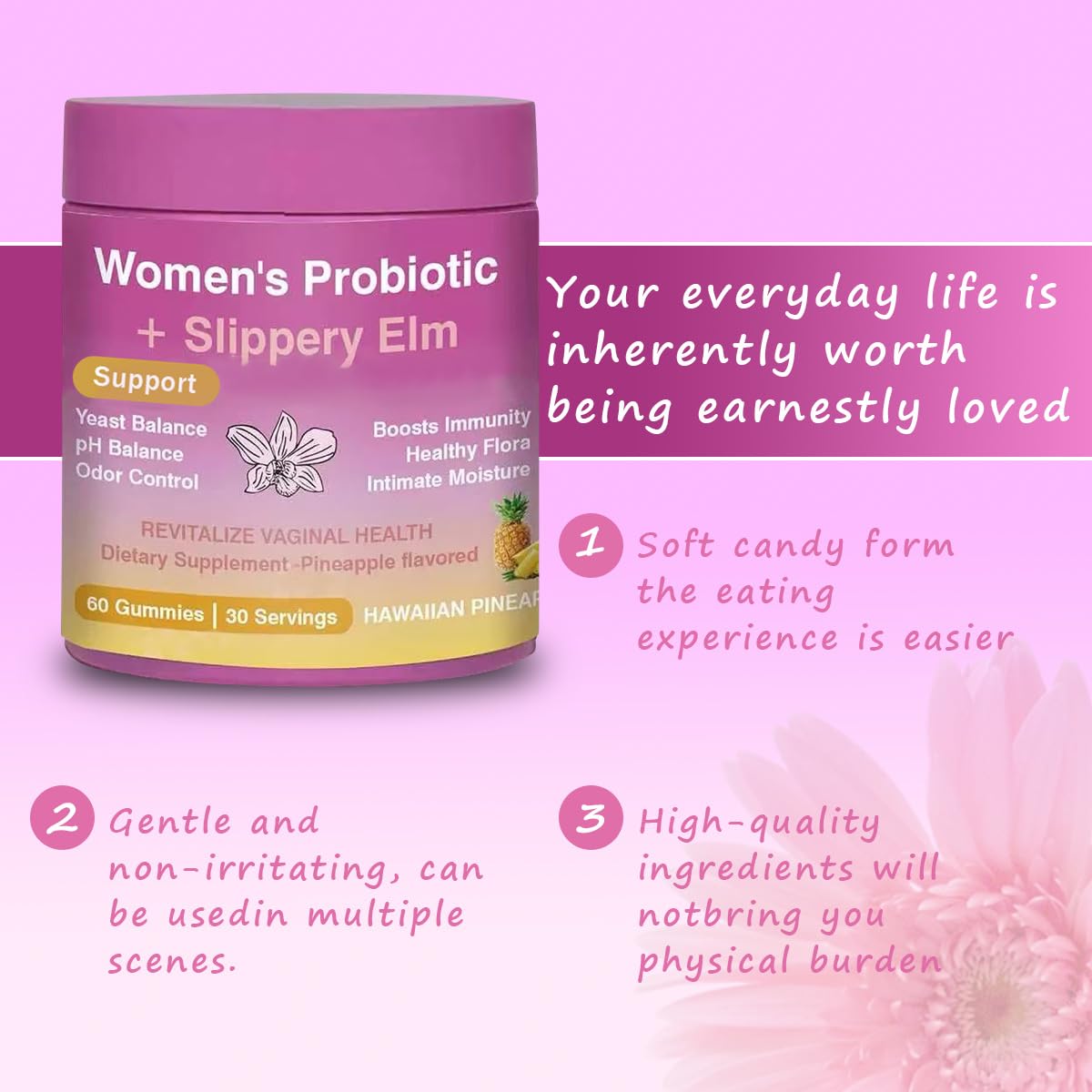 FW ZONE Juicy Feminine Probiotics Gummies 6.4 oz