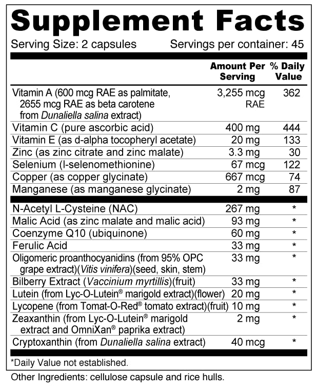 Wellness Resources Daily Protector Eye & Immune - Lutein, Lycopene, Zeaxanthin, Cryptoxanthin, Bilberry and More for Eye, Immune, and Skin Health Capsules, 90 Count