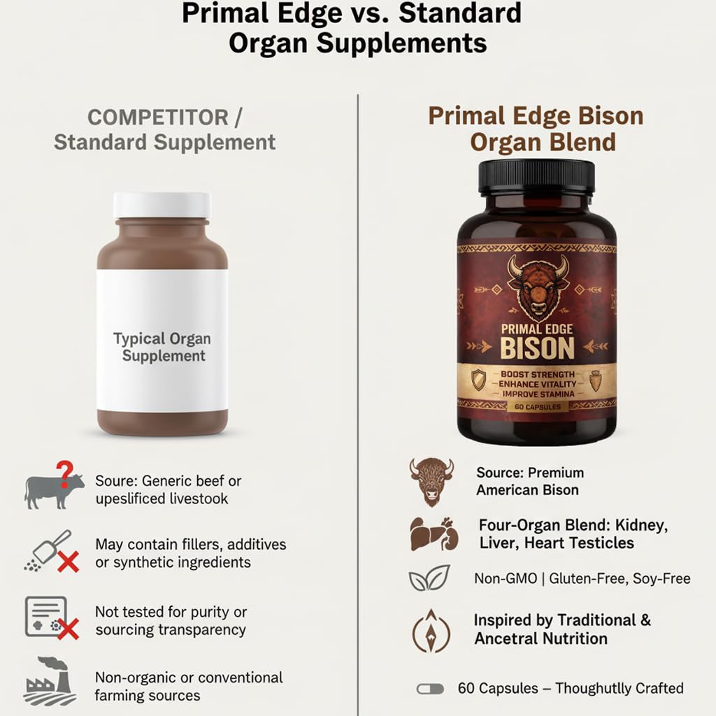 Kymezol Primal Edge Bison Primal American Bison Extract Capsules, 60 Capsules