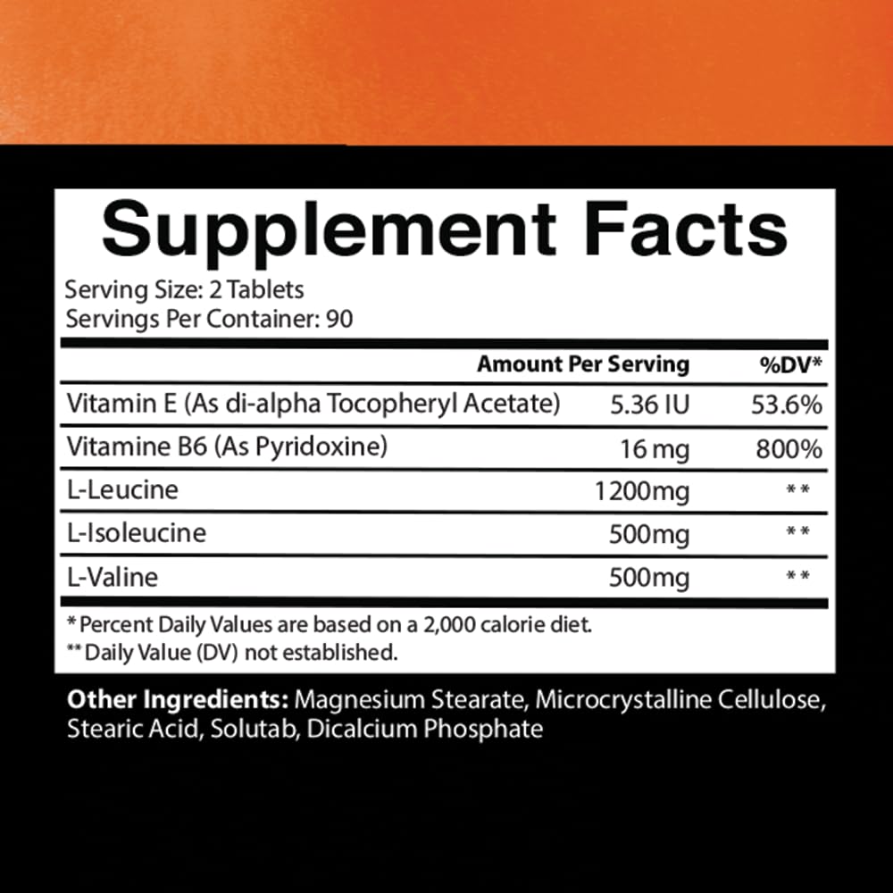 Angry Supplements BCAA Amino Acid Complex Tablets, 180 Count