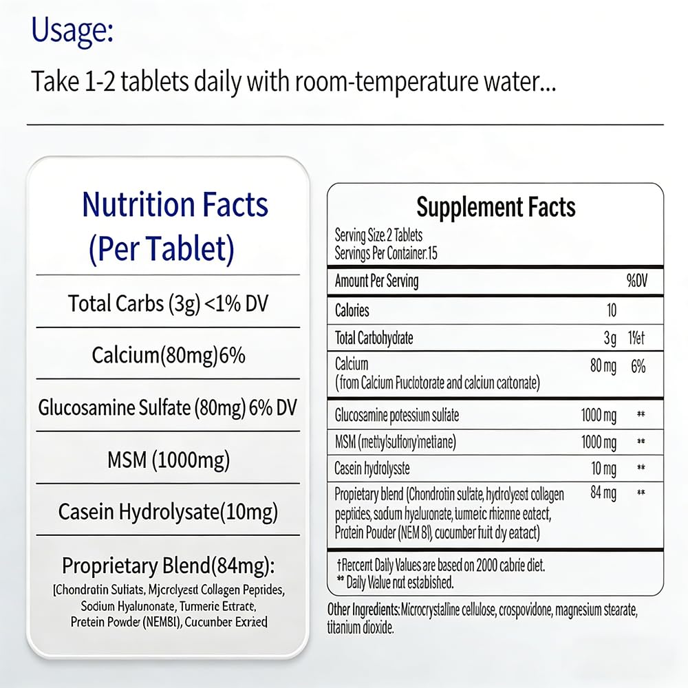 EGUOO Joint Flexibility Nutrient Supplement Tablets 30