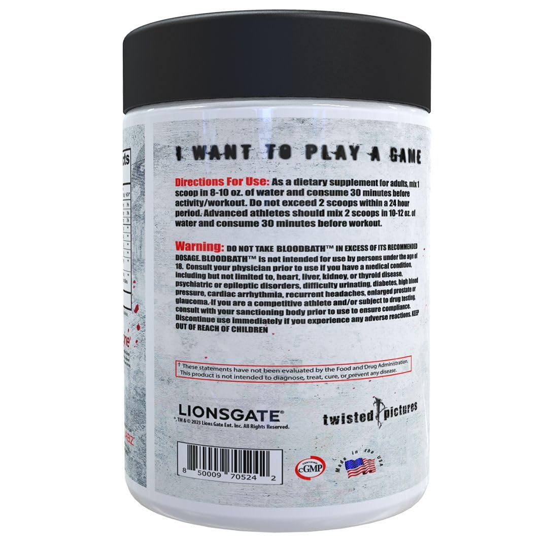 Insane Labz Psychotic Saw® and Bloodbath Pre Workout Nitric Oxide Booster Stack Powder 17.7