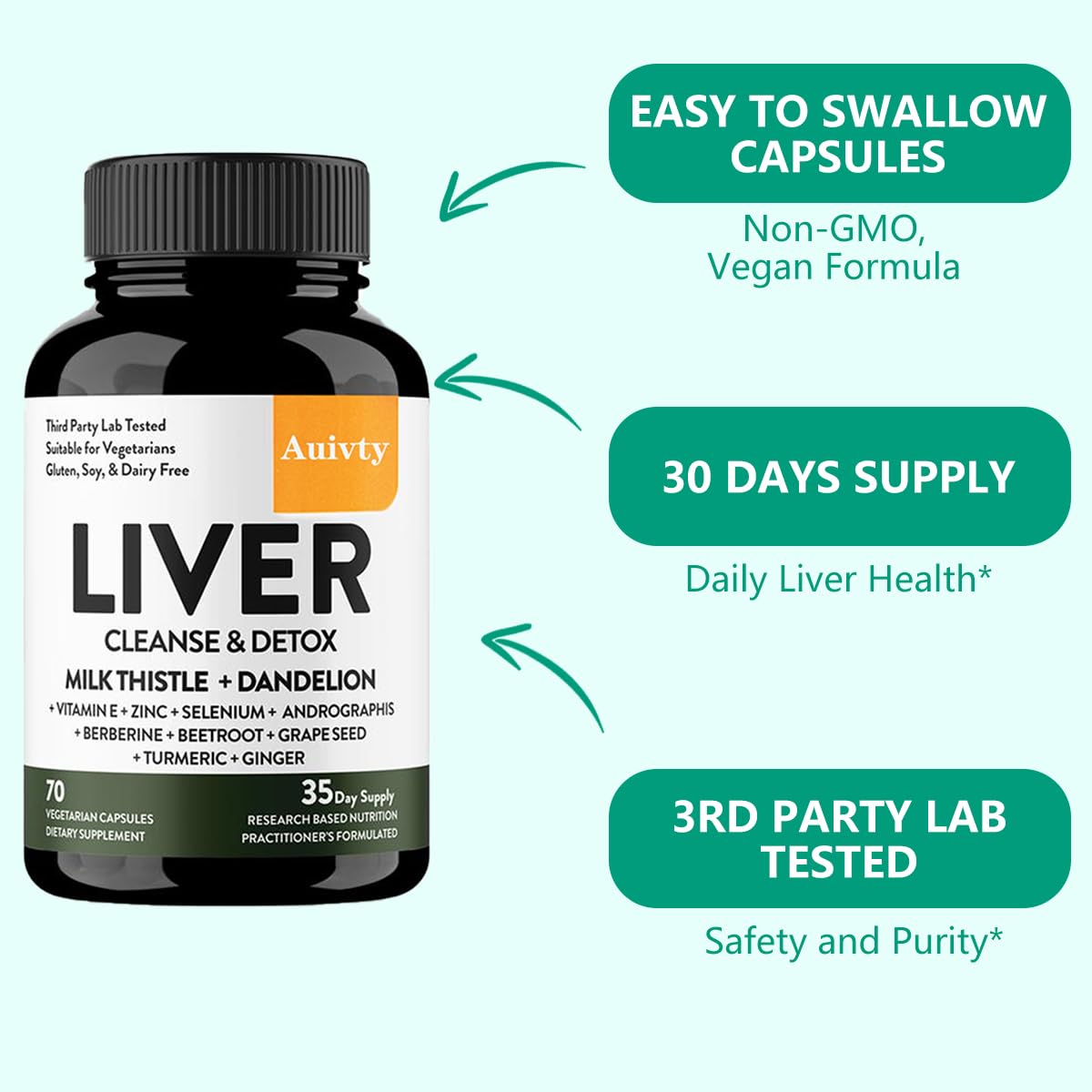 Auivty Liver Support Complex 190 Capsules