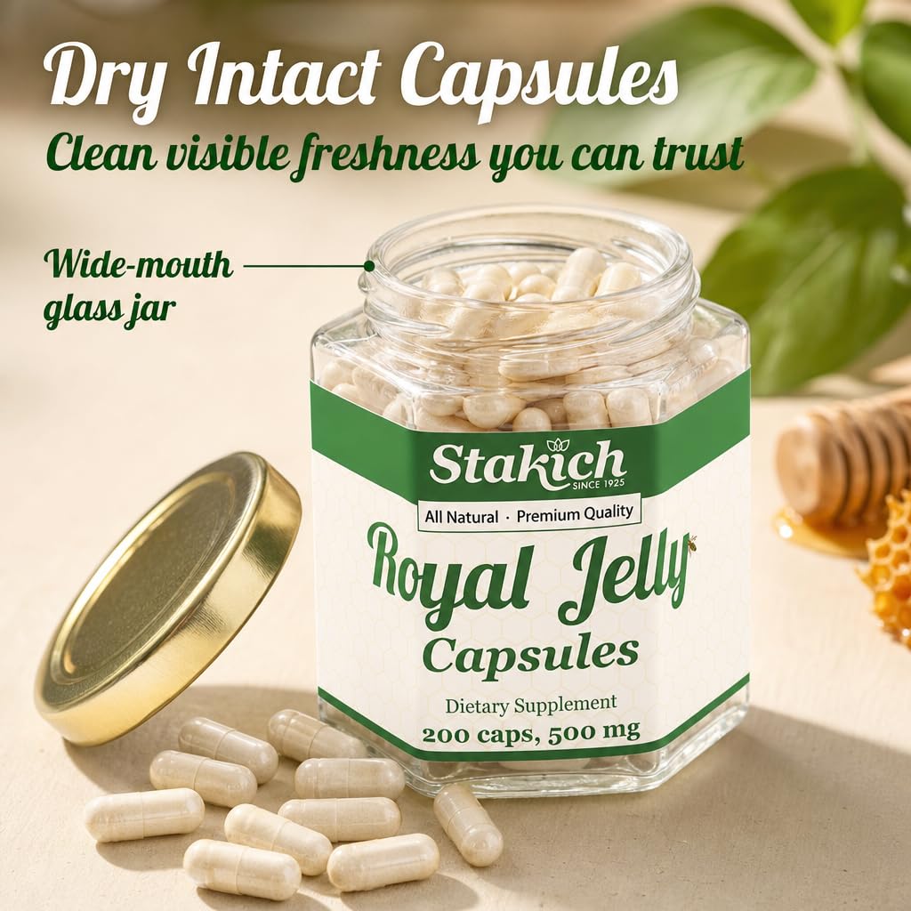 Stakich Royal Jelly Capsules 500 mg, 800 Capsules