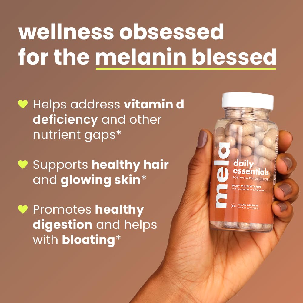 Mela Daily Essentials Multivitamin for Melanated Women, 60 Capsules