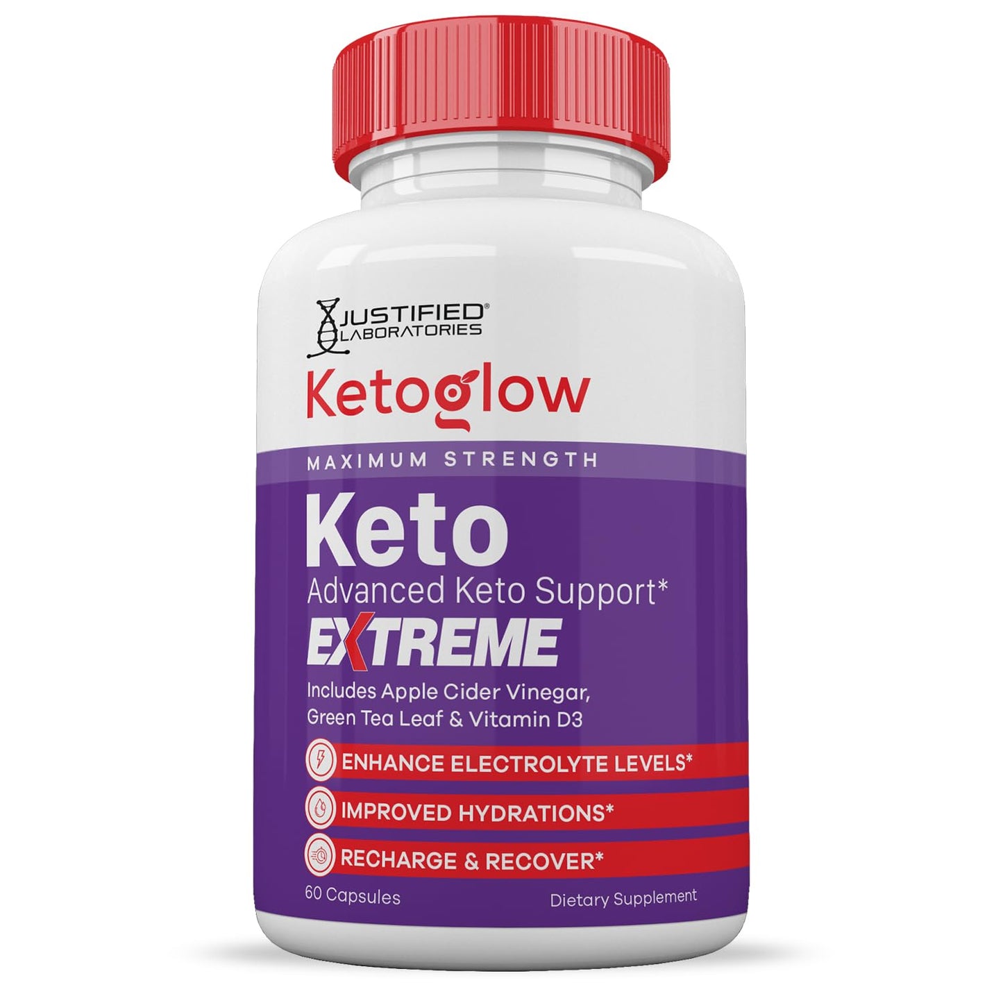 Justified Laboratories Keto Glow Keto ACV Extreme Pills 1675MG Keto Support Blend Capsules, 180 Count