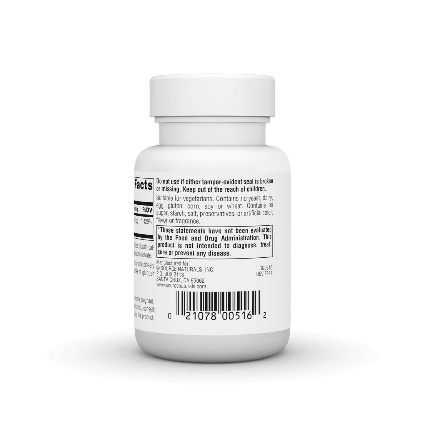 Source Naturals Ultra Chromium Picolinate 500 mcg Yeast-Free Chromium, Vegetarian Dietary Supplement, 120 Tablets