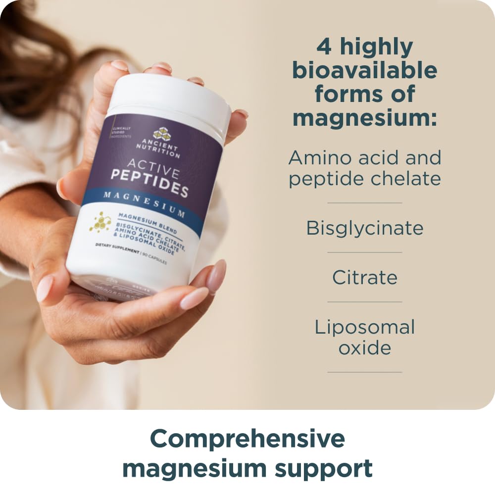 Ancient Nutrition Active Peptides Magnesium Capsules 90 Count