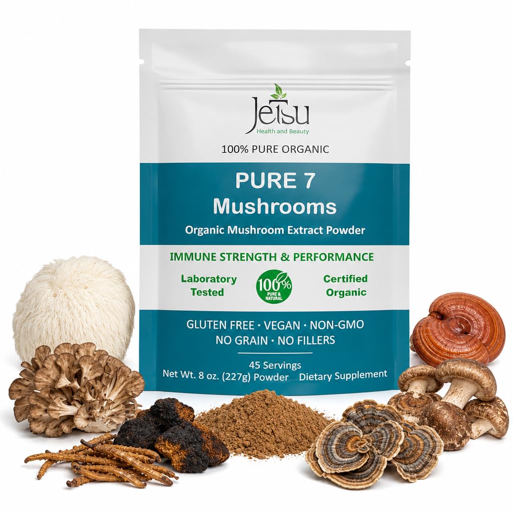 Jetsu Pure 7 Organic Mushroom Extract Powder 8 oz