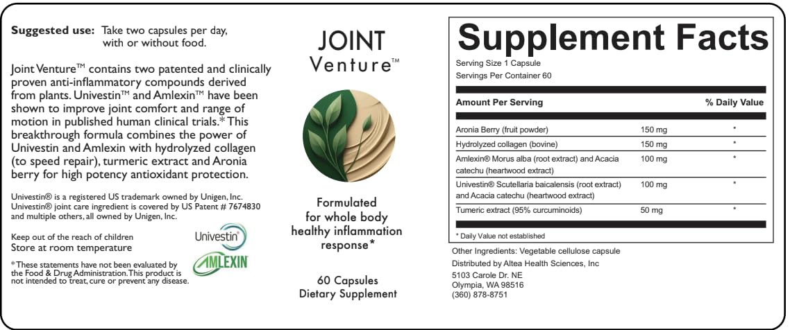 generic Joint Venture 2.0 Advanced Joint Support Supplement for Mobility & Comfort Capsule, 60 Count