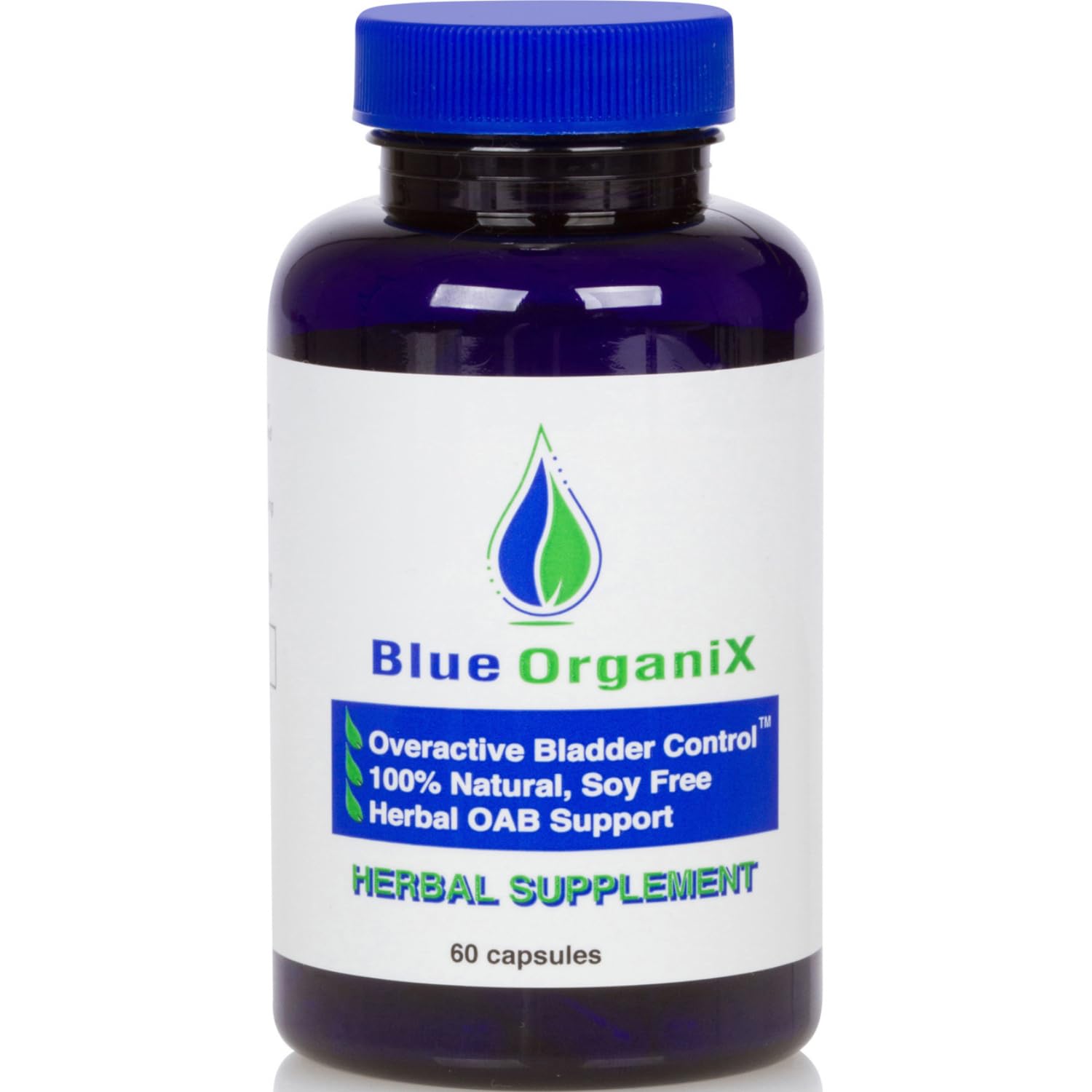 Blue Organix Overactive Bladder Control for Women and Men, Vegetarian Capsules, 60 Count