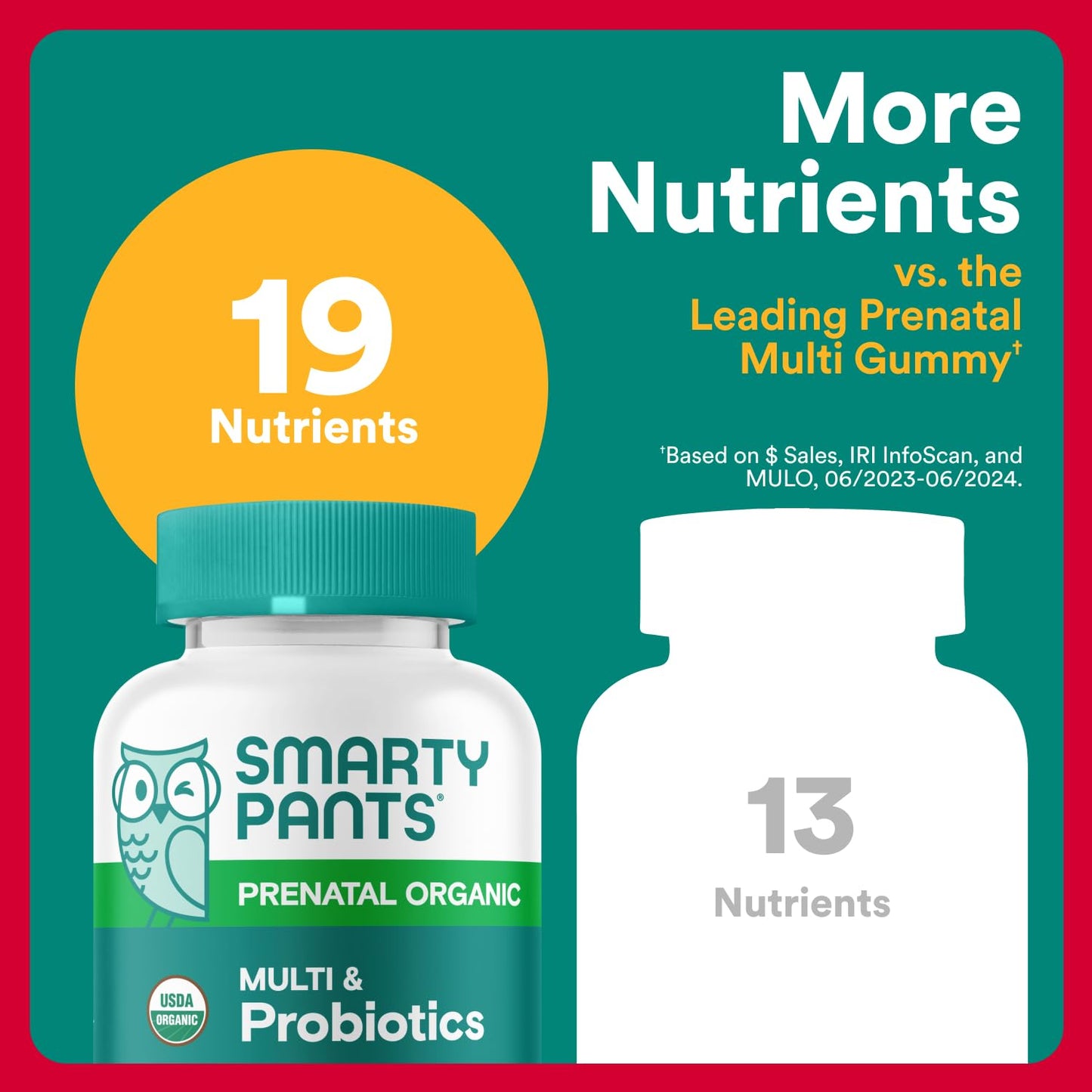 SmartyPants Organic Prenatal Vitamins for Women Gummy 1 Count