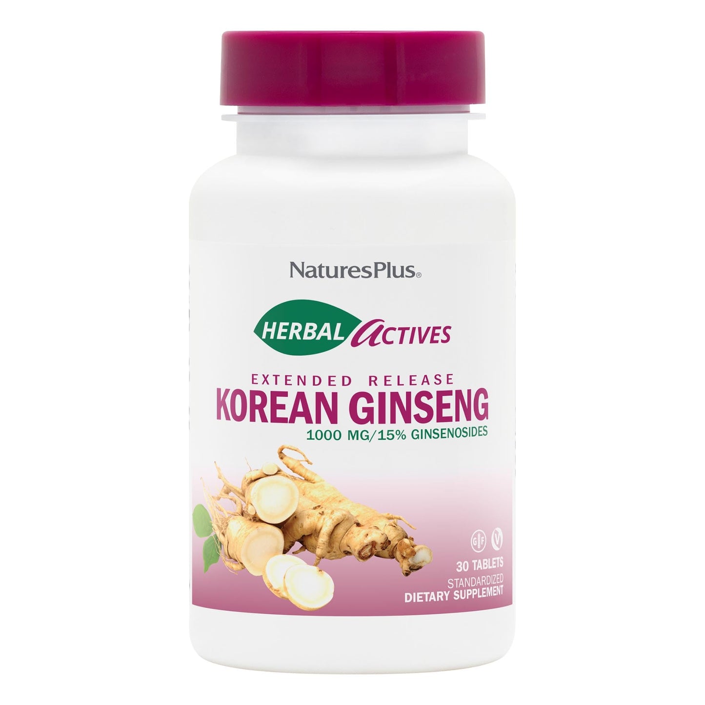 NaturesPlus Herbal Actives Korean Ginseng Extended Release Tablets 1 Count