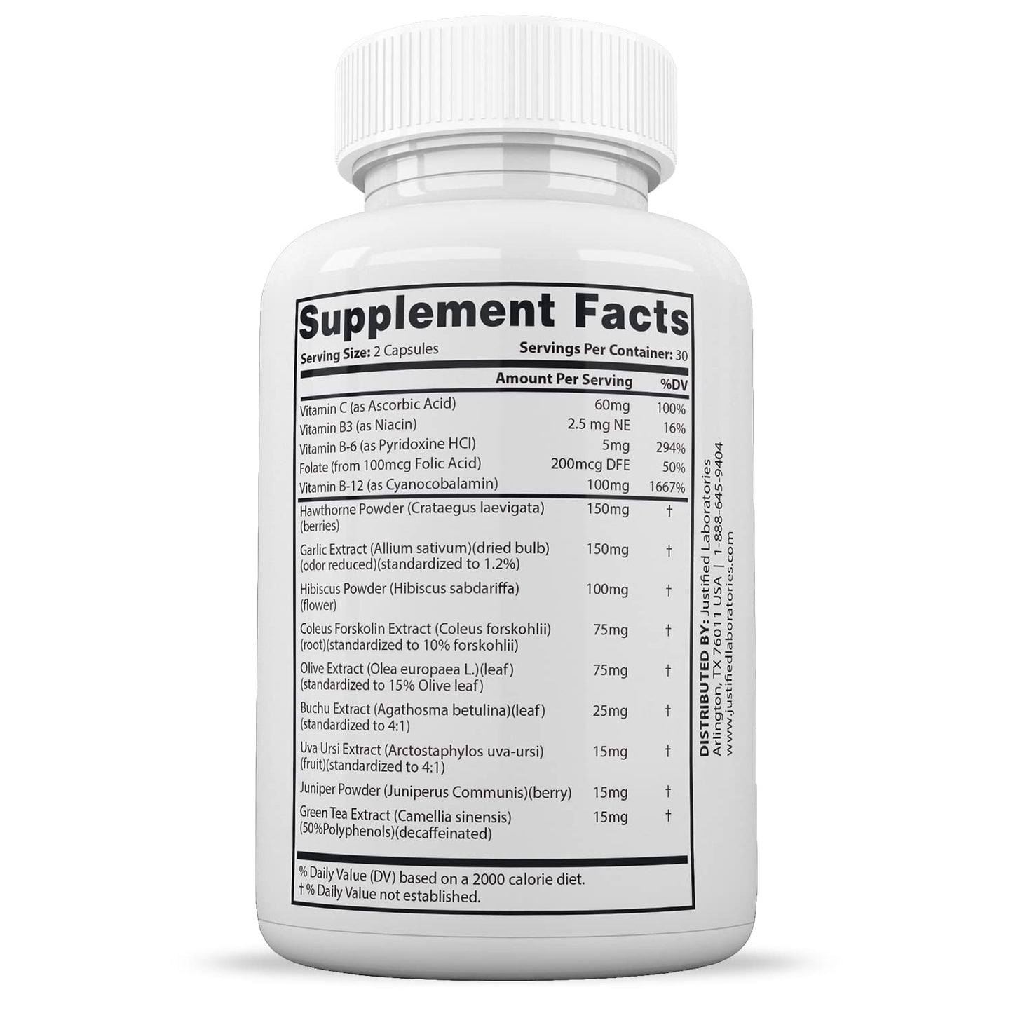 Justified Laboratories Blood Balance Advanced Formula 620MG Formula Supplement Capsules, 60 Count