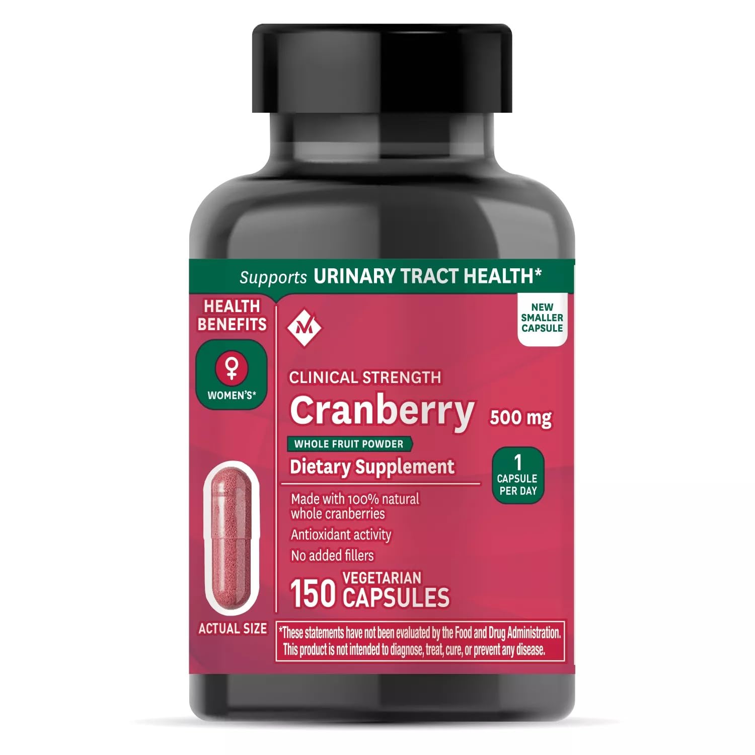 Member's Mark Clinical Strength Cranberry Supplement Capsule, 500mg, 150 Count (2 Pack)
