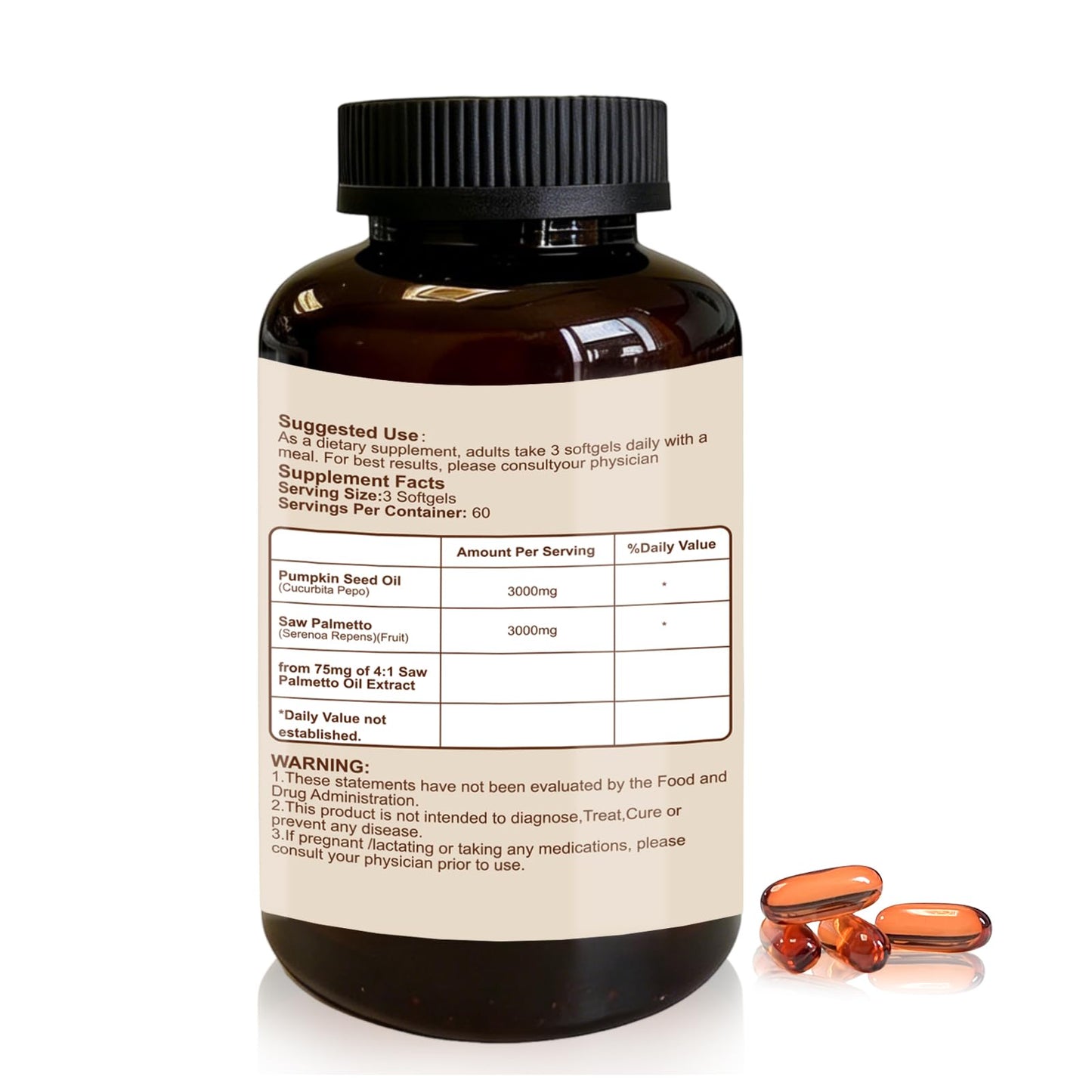 Glispa Pumpkin Seed Oil Softgels Gummy 180 Count