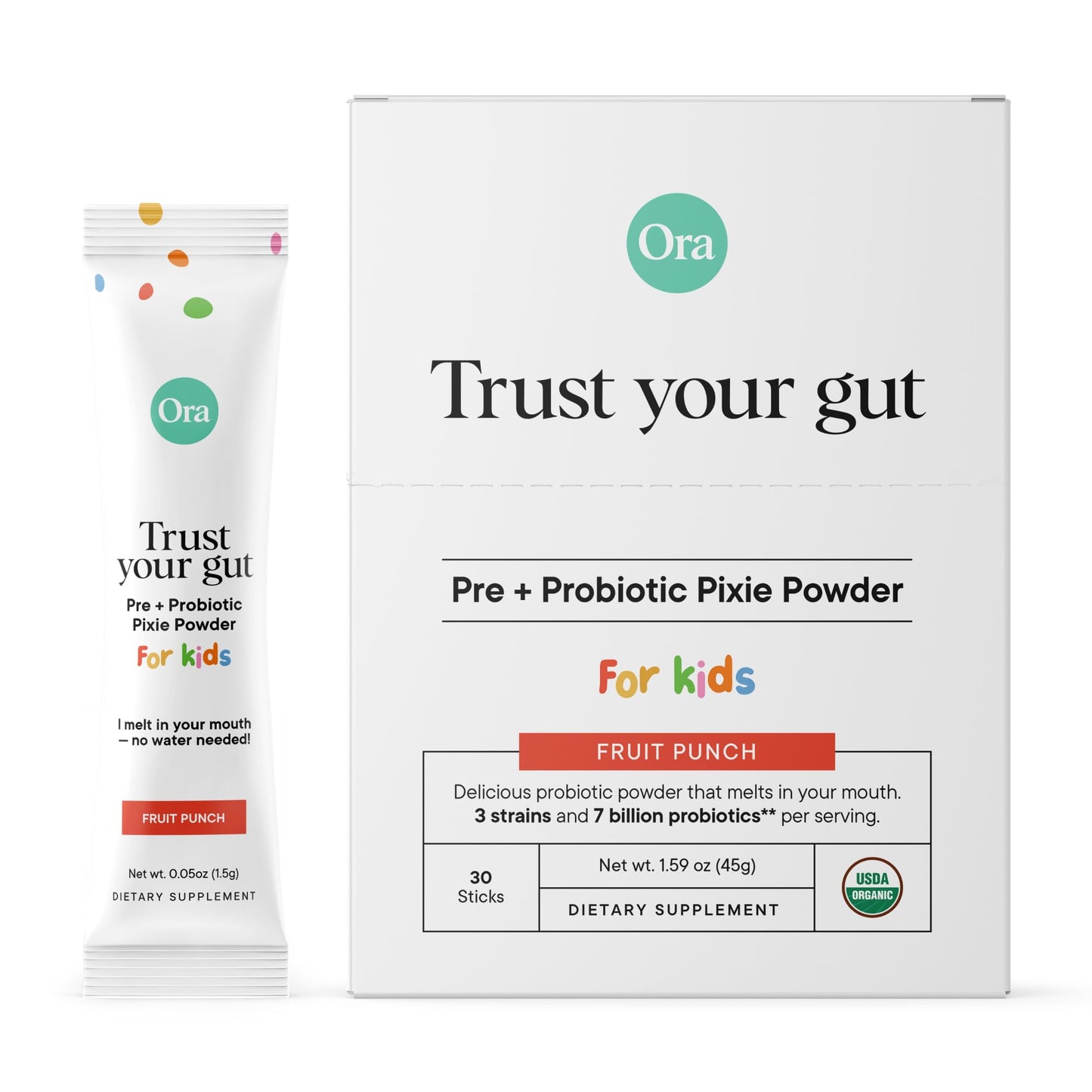 Ora Organic Probiotic Pixies with Prebiotics for Kids Capsules, 30 Count