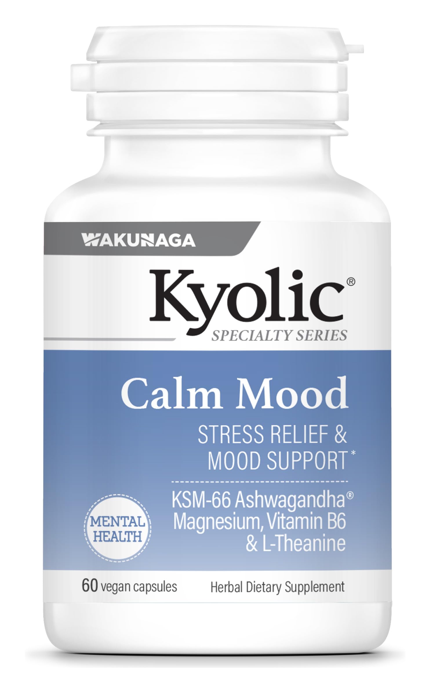 Kyolic Specialty Series Calm Mood, Stress Relief & Mood Support Capsule, 60 Count