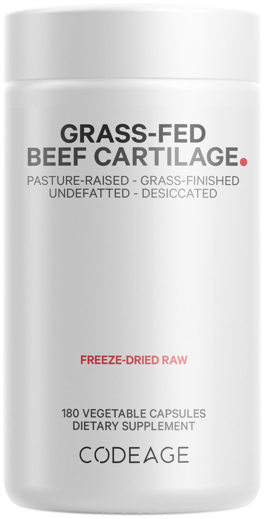 Codeage Grass-Fed Beef Cartilage Supplement Capsules 180 Count