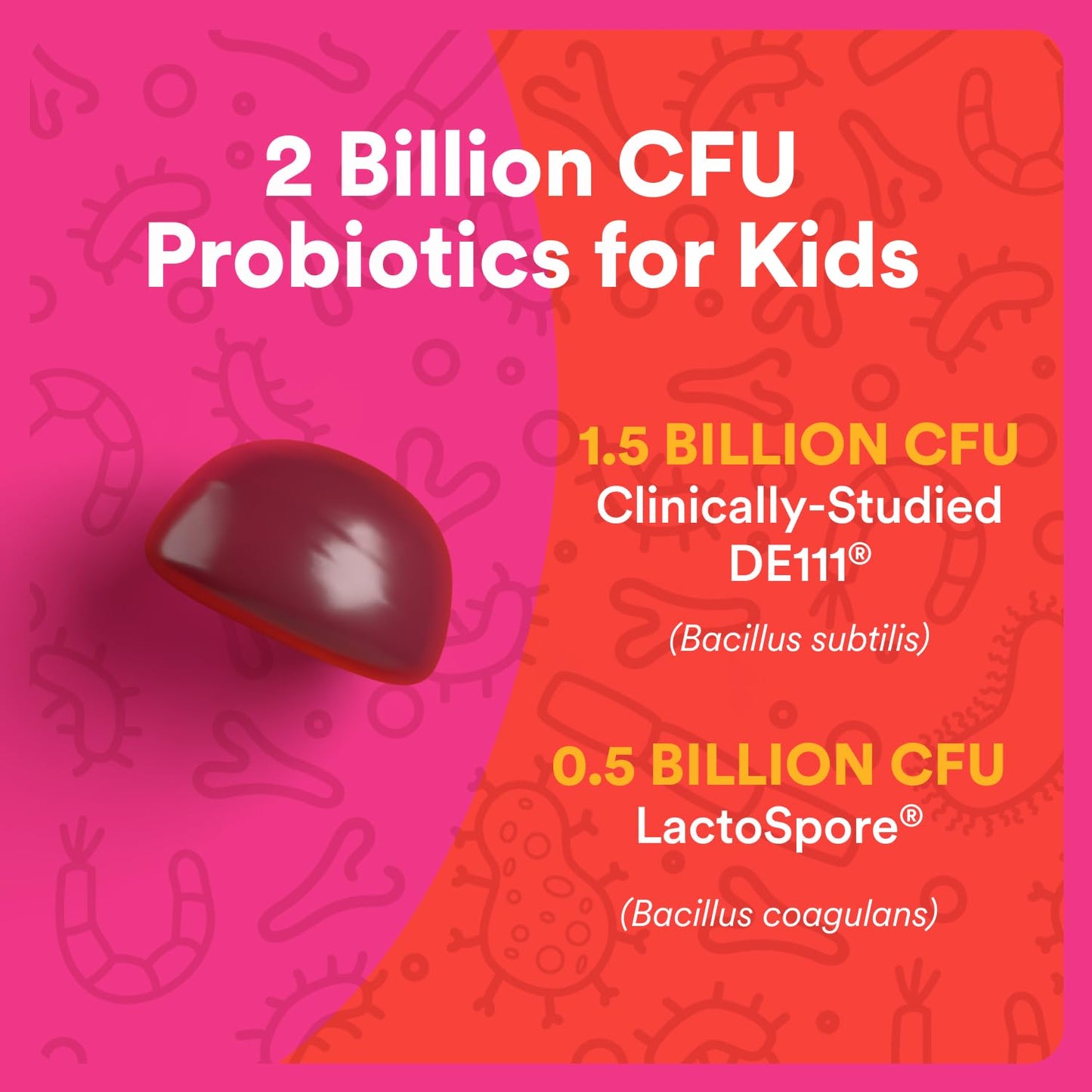 SmartyPants Kids Probiotic Gummies for Digestive Health 2 Billion CFU Gut Health and Immune Support, Clinically Studied Probiotic, Gluten Free, Grape, 1 Count